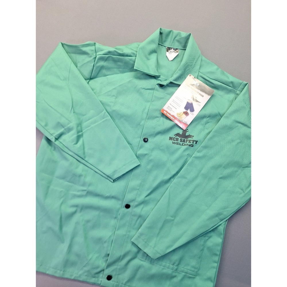 NEW MCR 39030 Medium Flame Resistant Sateen Safety Welding Jacket School Green